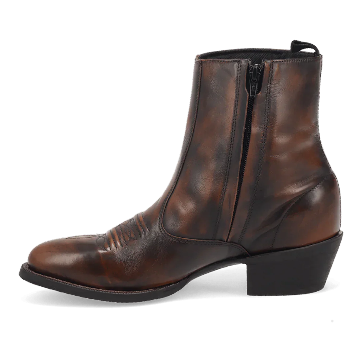 Laredo Men's Fletcher Leather Round Toe Boots with Zipper - Tan