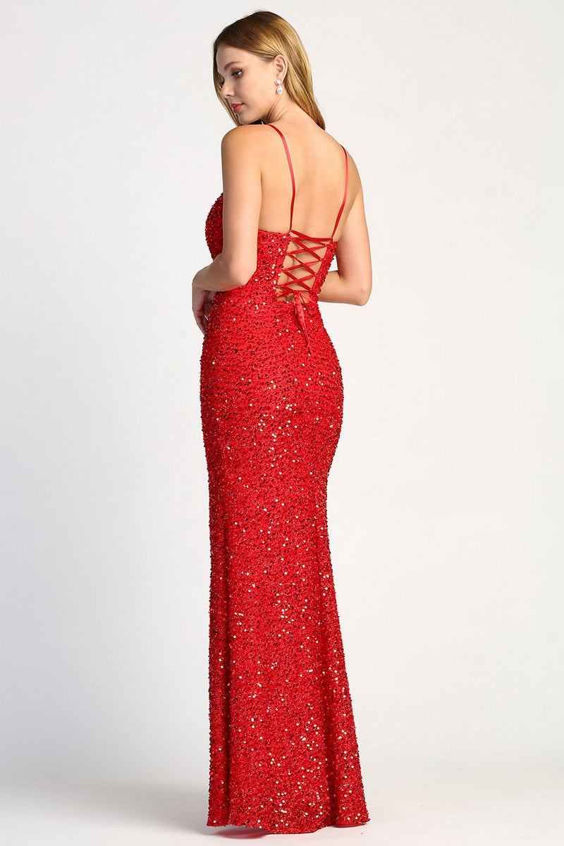 Adora 3060 Sequin Sweetheart Fitted Long Formal Prom Dress