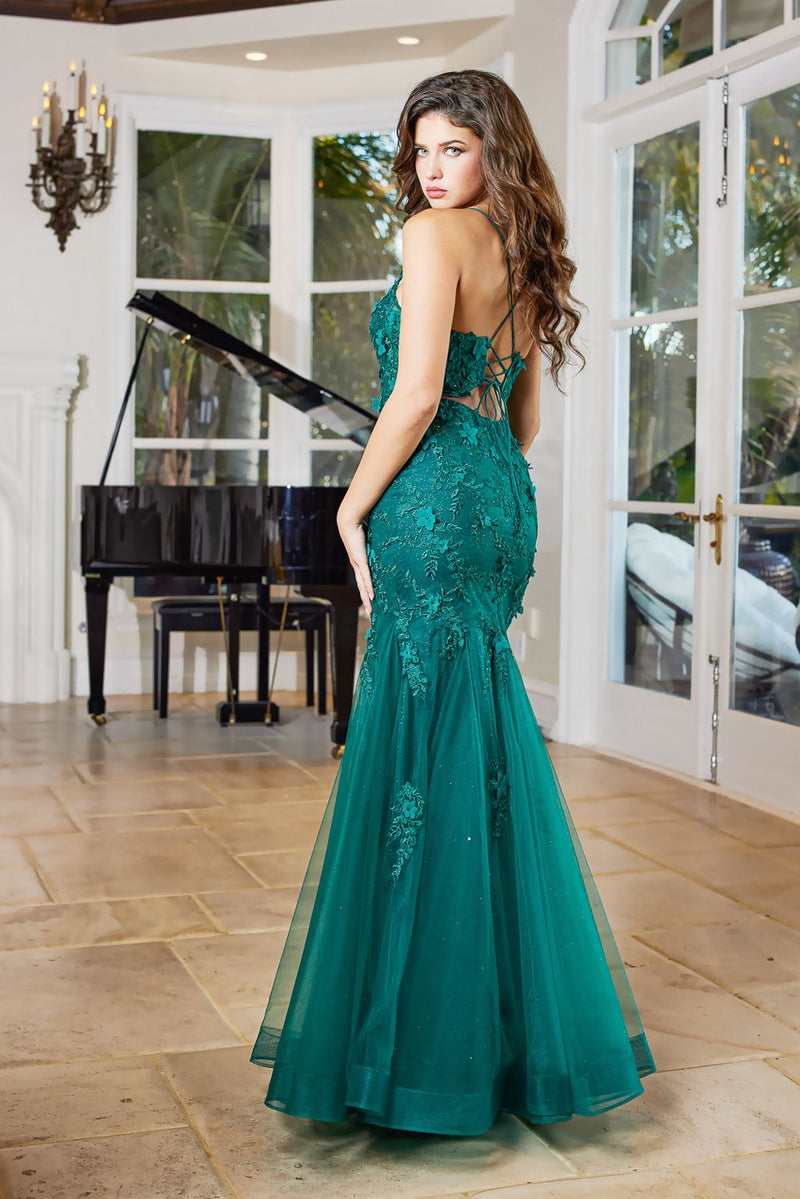 Adora Design 3091 Lace Spaghetti Strap Mermaid Long Prom Dress