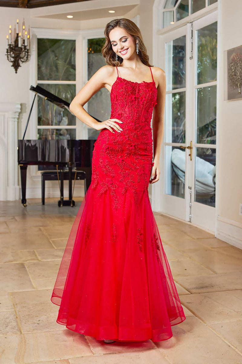Adora Design 3091 Lace Spaghetti Strap Mermaid Long Prom Dress