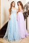 Adora Design 3095 Floral Spaghetti Strap A-Line Long Prom Dress