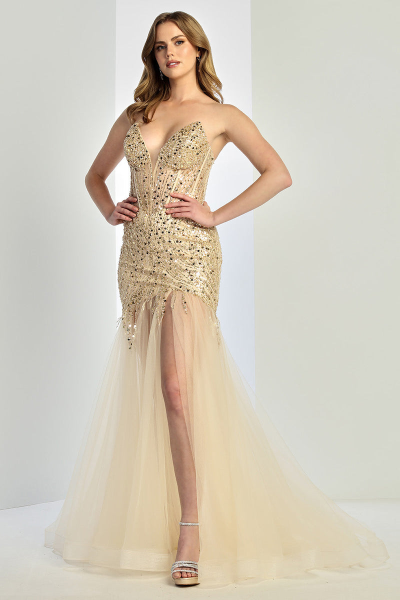 Adora Design 3240 Strapless Beaded Mermaid Formal Prom Dress