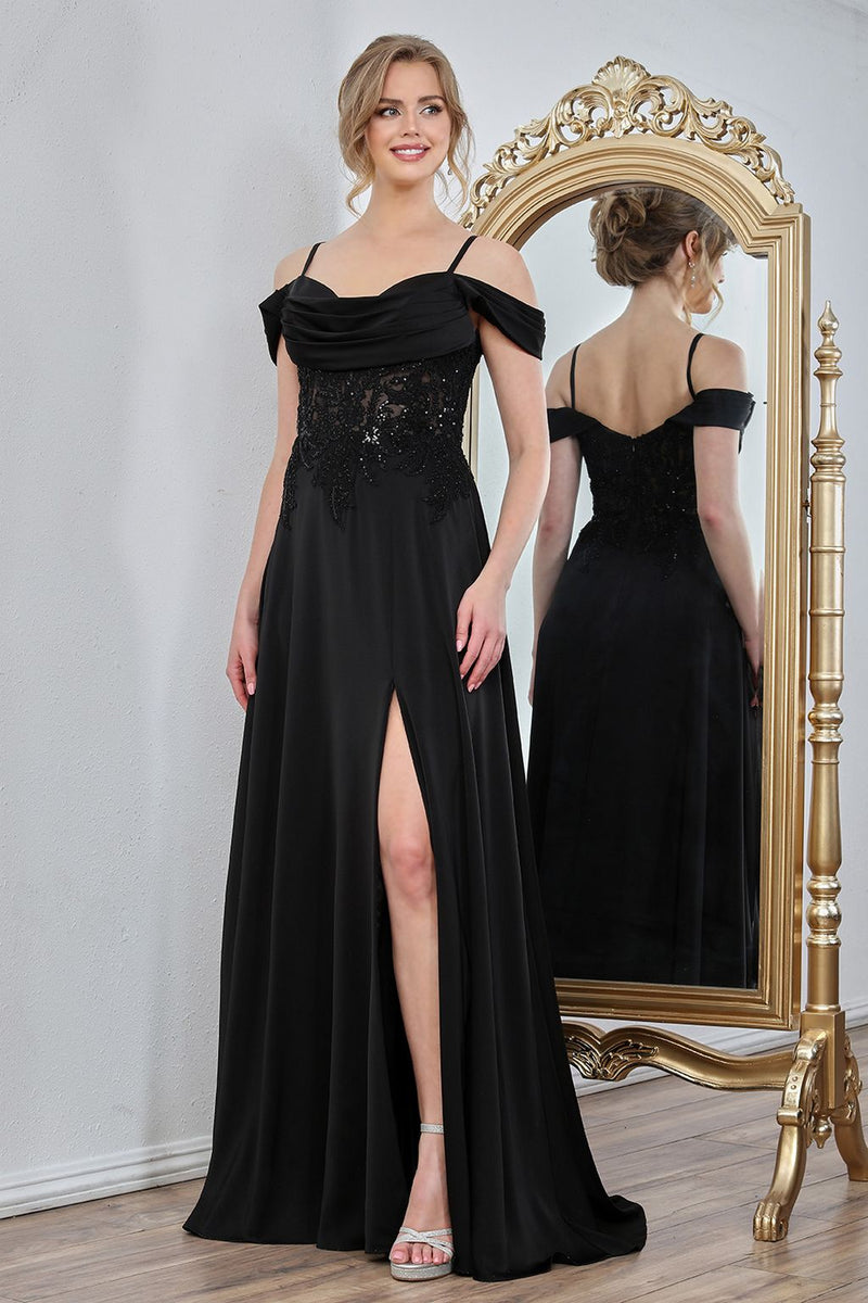 Adora Design 3251 Off Shoulder Pleated Lace Corset Gown