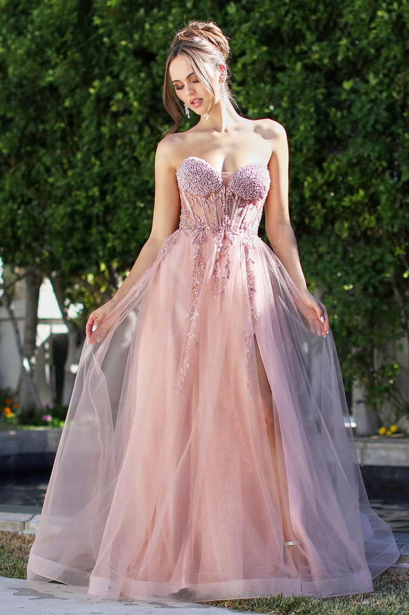 Adora Design 3262 Beaded Corset Strapless Ball Gown Prom Dress
