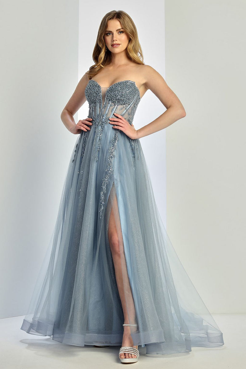 Adora Design 3262 Beaded Corset Strapless Ball Gown Prom Dress
