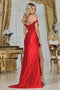 Adora Design 3320 Satin Off-Shoulder Fitted Slit Prom Dress