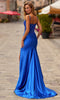 La Femme 33325 Beaded Lace Spaghetti Strap Dress