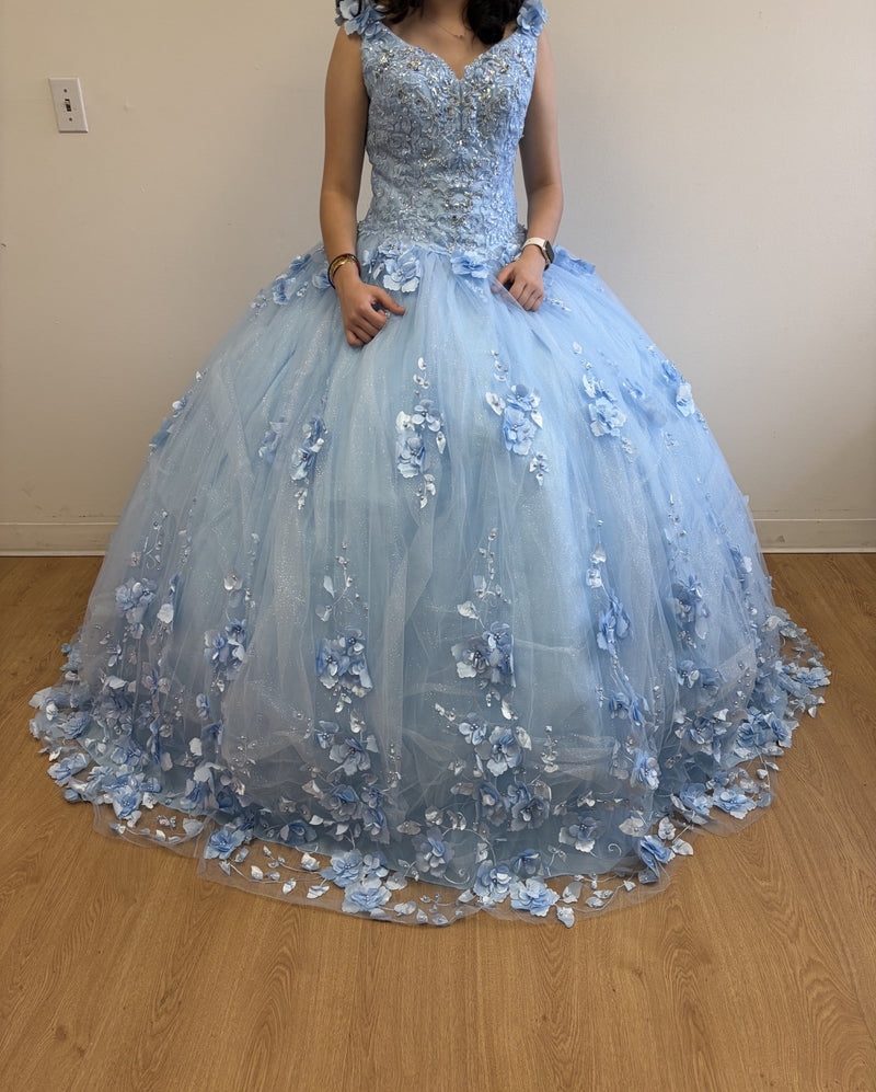 Layla K LK199 Mesh Cape Sleeves Quincecanera Gown