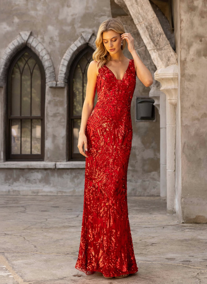 Primavera Couture 3908 - Beaded Sequin Fitted Prom Dress