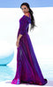 Jessica Angel JA392 Off-Shoulder A-Line Train Prom Formal Floor-Length Jersey Dress