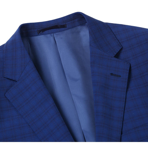 564-2 Men's Classic Fit Wool Blend Checked Suit
