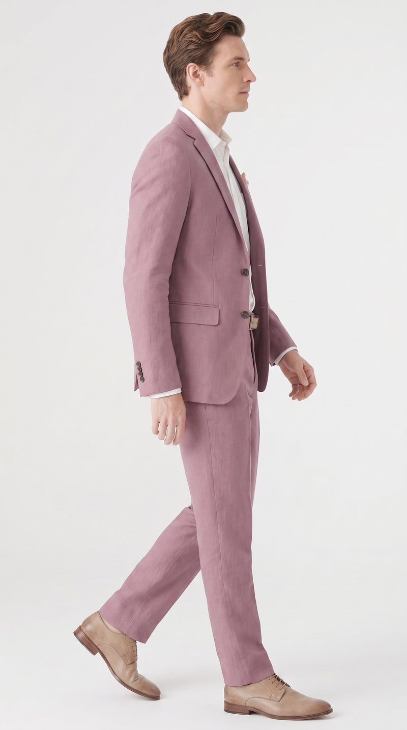 Men’s Mauve 2-Piece Suit – Two-Button Wedding, Prom and Business Suit