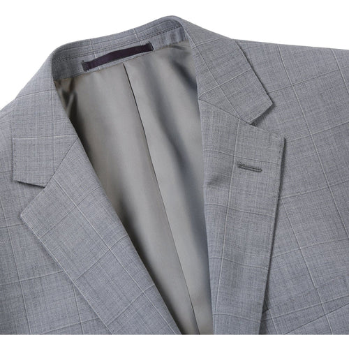 564-1 Men's Classic Fit Wool Blend Stretch Checked Suit