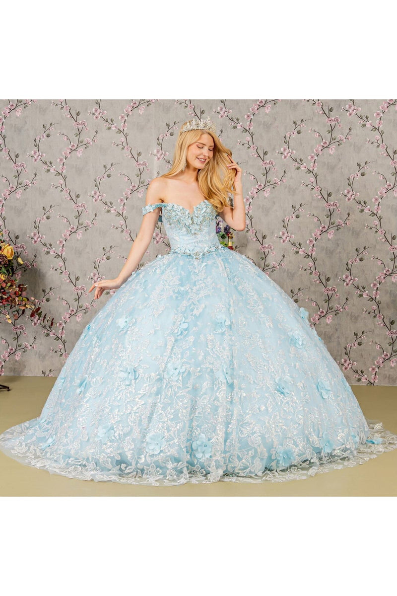 3D Butterfly Sleeveless Ball Gown by Elizabeth K GL3183