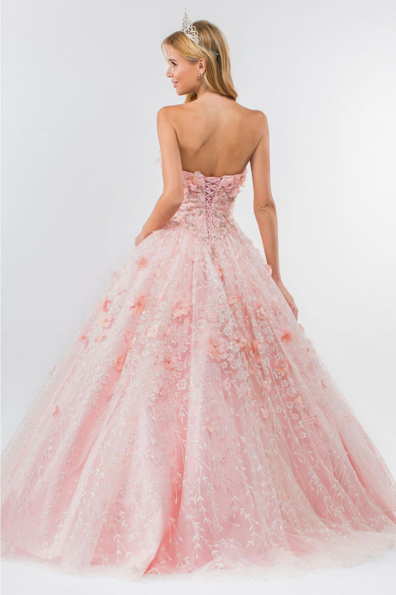 3D Floral Cape Ball Gown by Elizabeth KGL1939