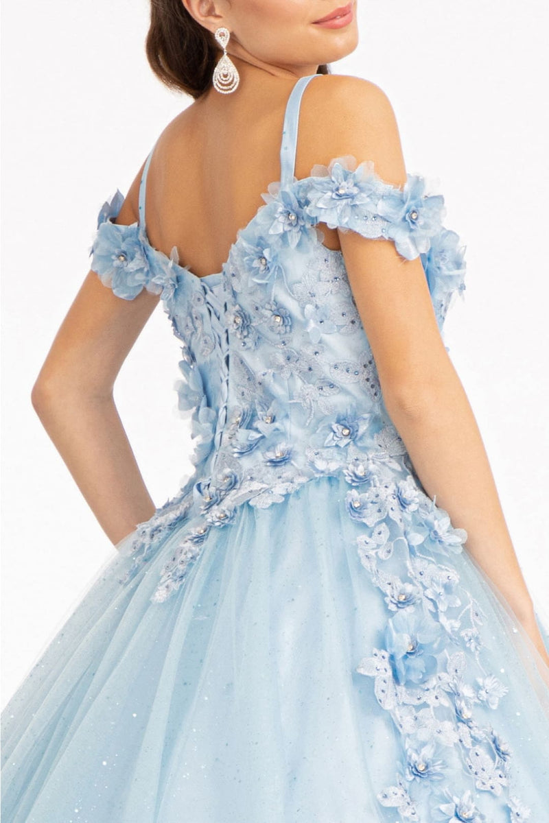 3D Floral Cold Shoulder Ball Gown by Elizabeth KGL1988