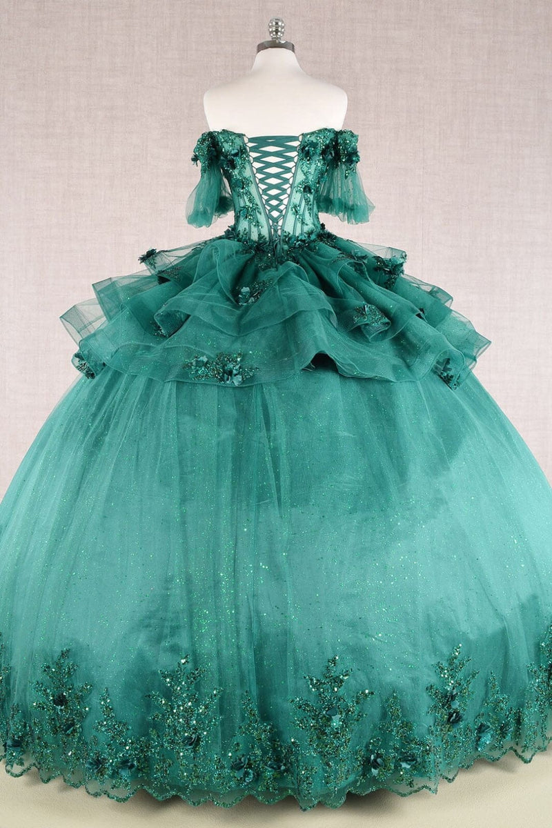 3D Floral Sheer Ball Gown by Elizabeth KGL3180