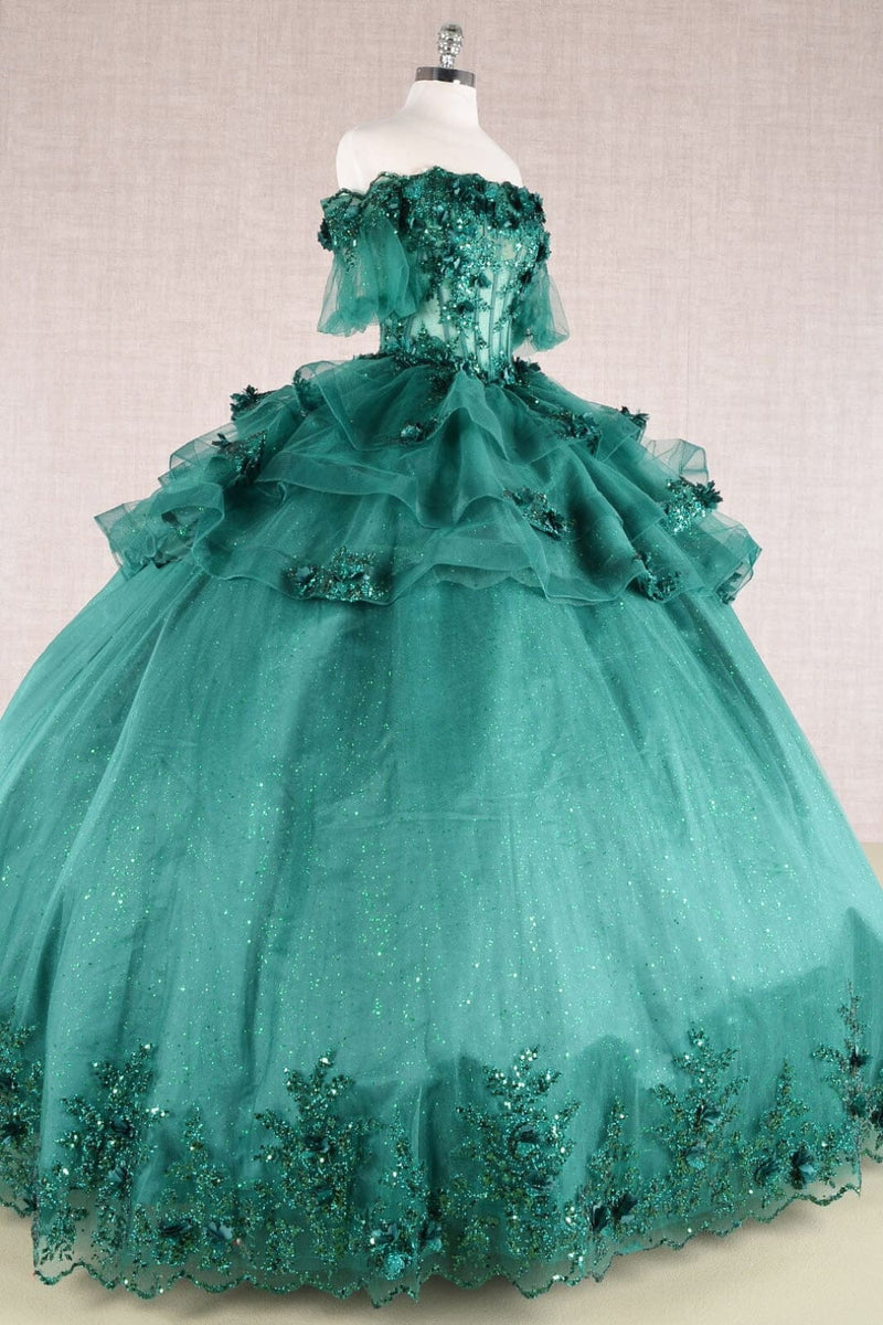 3D Floral Sheer Ball Gown by Elizabeth KGL3180