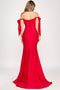Off Shoulder Satin Mermaid Evening Gown with Bow Tie Sleeves Open Back by Lenovia 8358