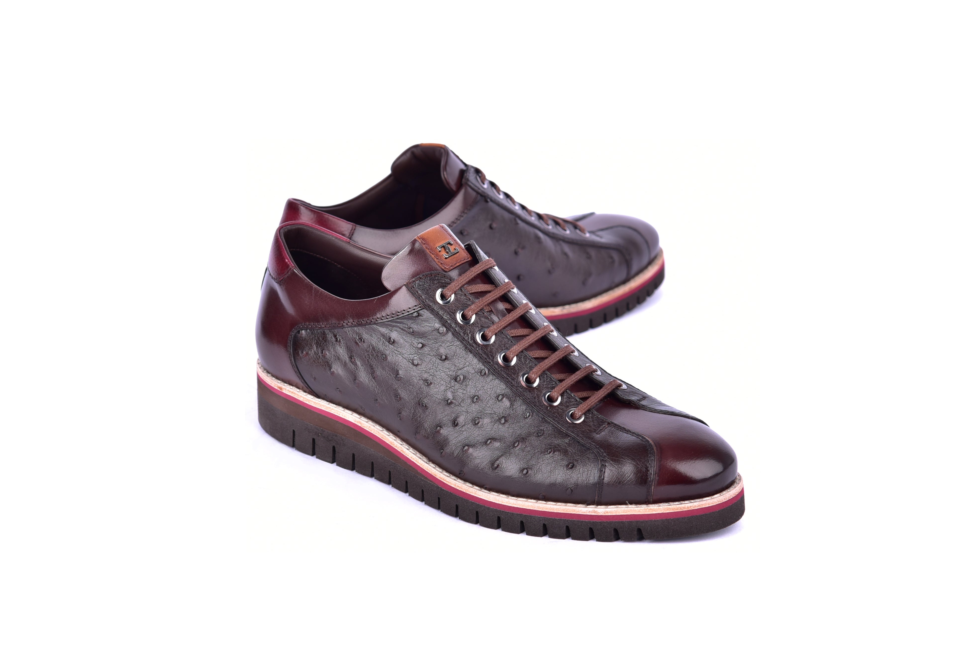 C21101-4005-OSt Genuine Ostrich Sneaker-Brown