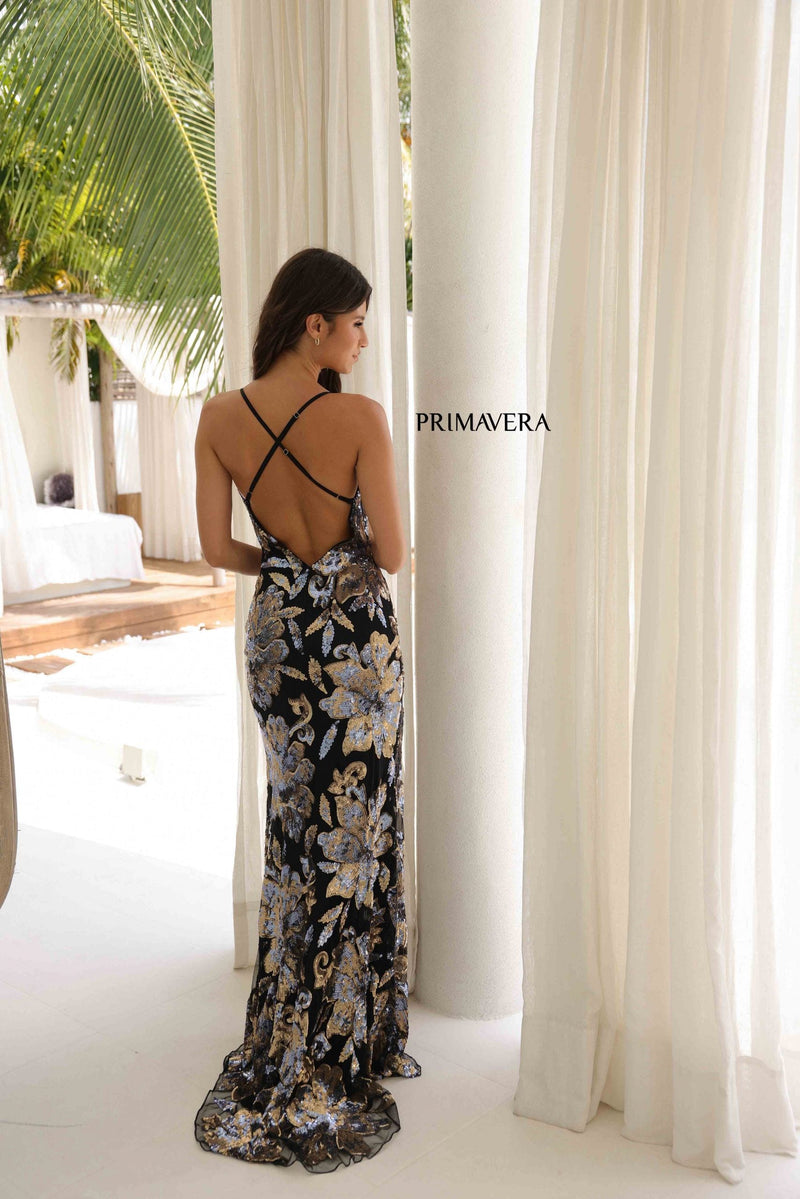 Primavera Couture 4323 - Floral Sequin Prom Dress