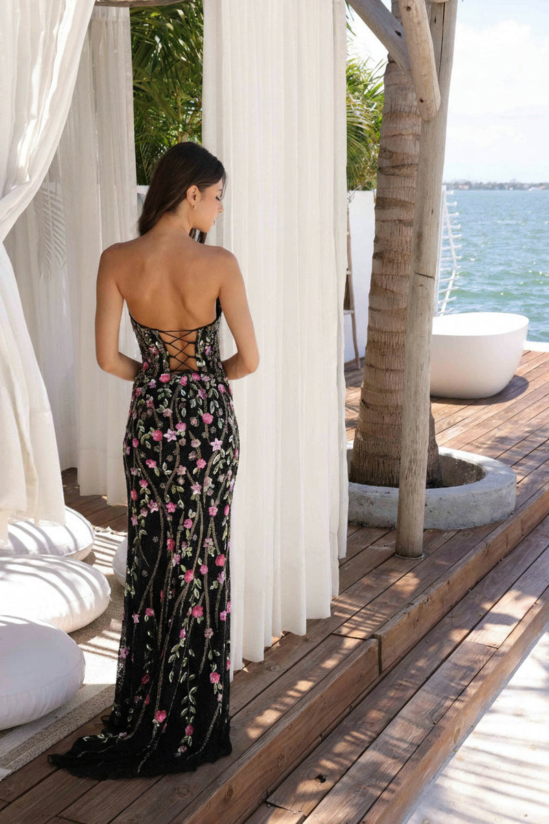 Primavera Couture 4380 - Floral Sequin Prom Dress