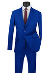 Mens Basic 2 Button Classic Fit Poplin Suit in Royal