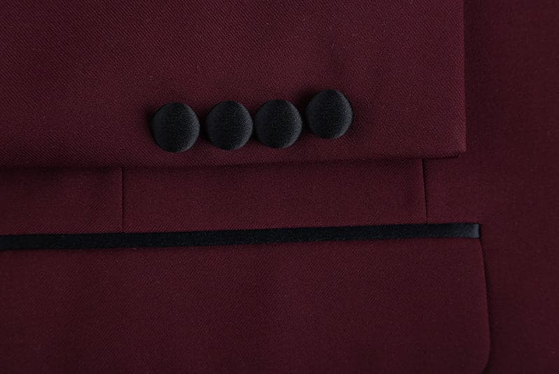 Burgundy 2 Piece Tuxedo Shawl Lapel Slim Fit