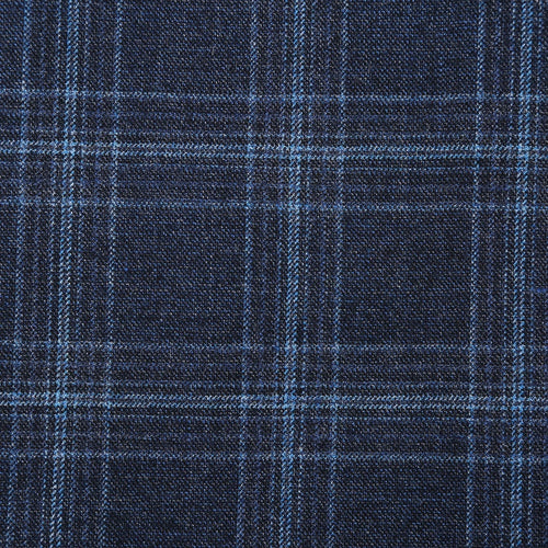 562-4 Men's Slim Fit Wool Stretch Checked Suits