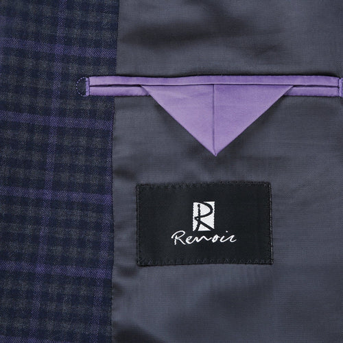 562-6 Men's Slim Fit Wool Stretch Checked Suits