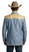 Men’s Steel - Light Blue and Bone Color Western Cowboy Blazer – Shiny Country Style Dress Jacket for Rodeo Saco De Hombre Vaquero