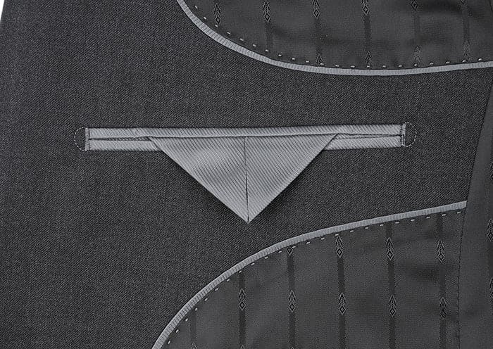 Vanderbilt Collection - Classic 2 Piece Suit 2 Buttons Regular Fit In Charcoal Gray