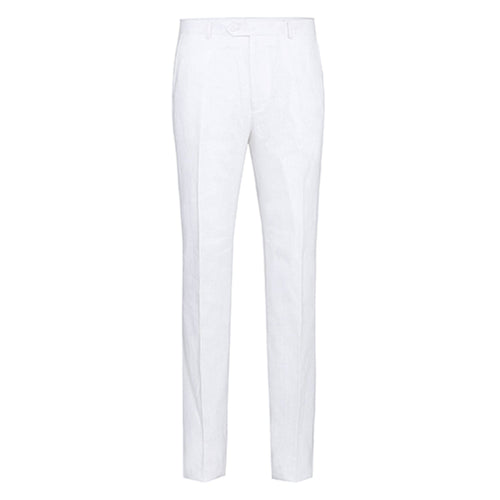 601-20 Men's Notch Lapels White Solid Linen Suits