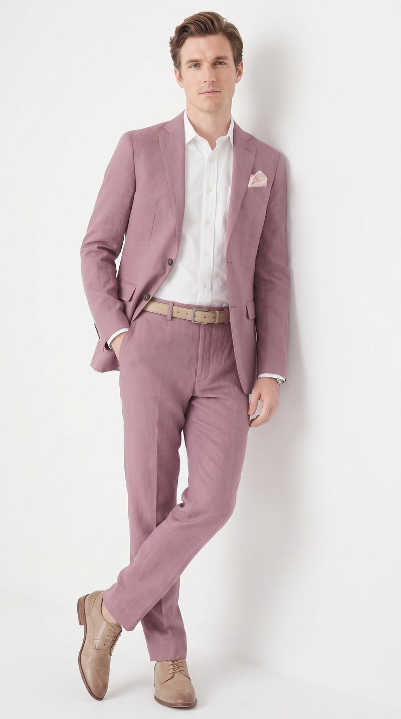 Men’s Mauve 2-Piece Suit – Two-Button Wedding, Prom and Business Suit