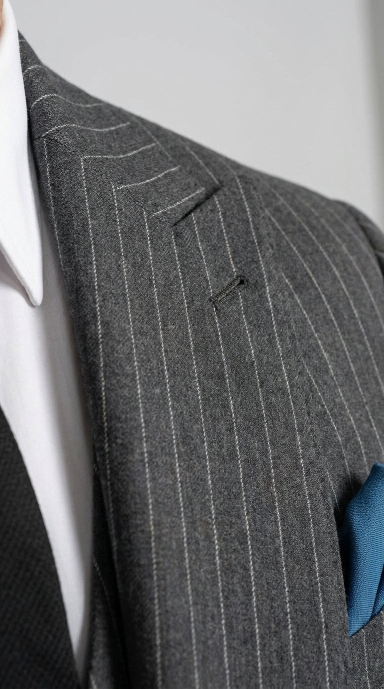 Men’s Thomas Shelby Peaky Blinders Gray Wool Suit Out fit Charcoal Grey Pinstripe 3-Piece Vintage 1920s Suit