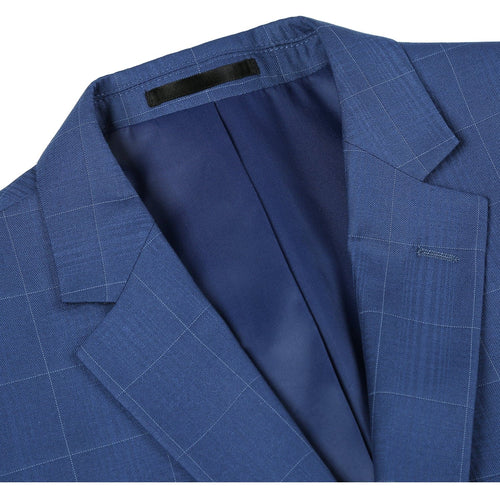 291-20 Men's Slim Fit 2-Piece Single Breasted Check Dress Suit