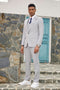 Mens Stacy Adams Suit - Stacy Adams Suit Men's Designer Suit - Vested One Button Peak Lapel in Light Grey Pinstripe