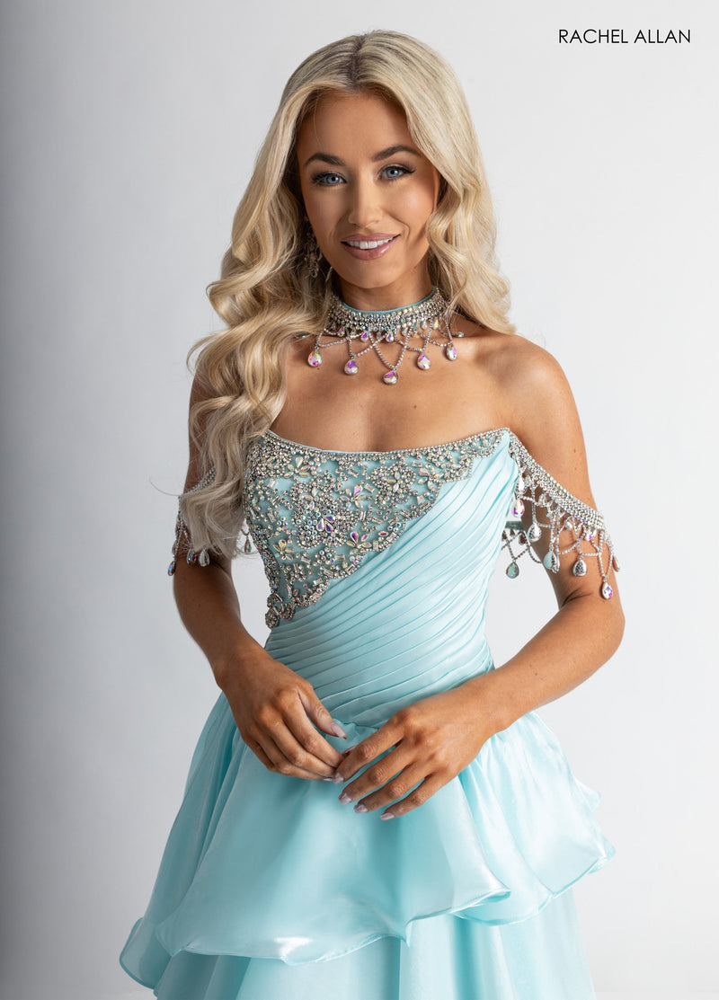 Strapless A-line Tiered Gown by Rachel Allan 50401