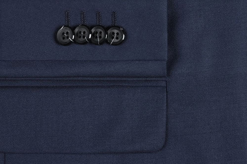 Bevagna Collection - Blue 100% Virgin Wool Regular Fit Pick Stitched 2 Piece Suit