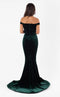 Jessica Angel JA518V Off-Shoulder Fitted Court Train Evening Velvet Dress