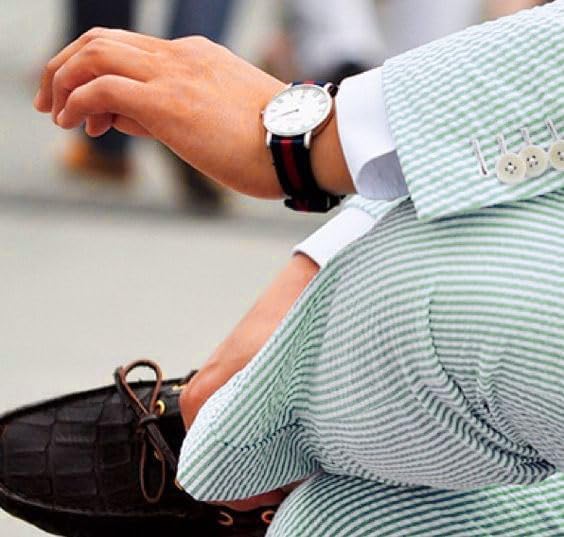 Mens Seersucker Pants - Summer Casual Pinstripe Modern Fit in Color Green