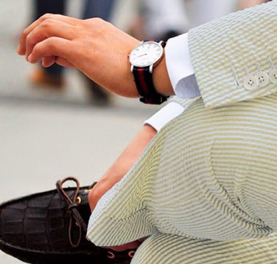 Mens Seersucker Pants - Summer Casual Pinstripe Modern Fit in Color Yellow