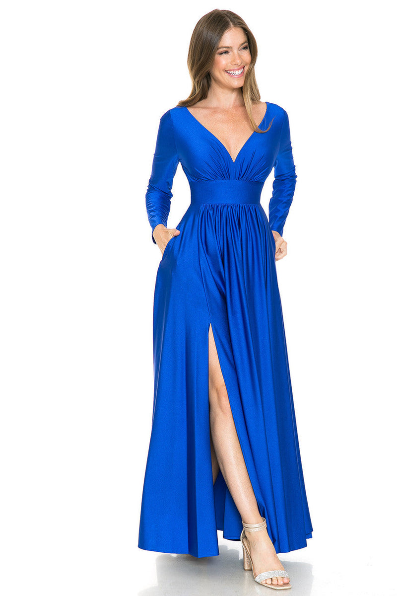 Mother Of The Groom Dress Thigh Slit Flare Formal Gown