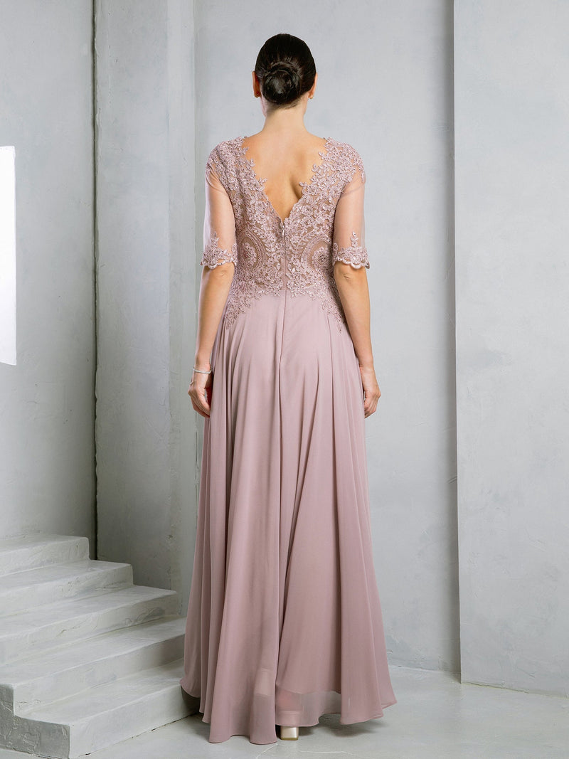 Eva USA EV5271 Streamlined Long Silhouette Synthetic Evening Dress