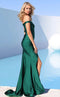 Jessica Angel JA532 Off-Shoulder Fitted High Slit Ruched Train Jersey Dress