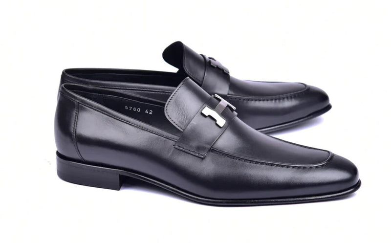 Corrente 5760 Burnished Calfskin Loafer - Black - Black - Size 13