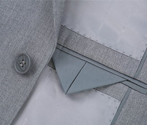Vanderbilt Collection - Classic 2 Piece Suit 2 Buttons Regular Fit In Light Gray