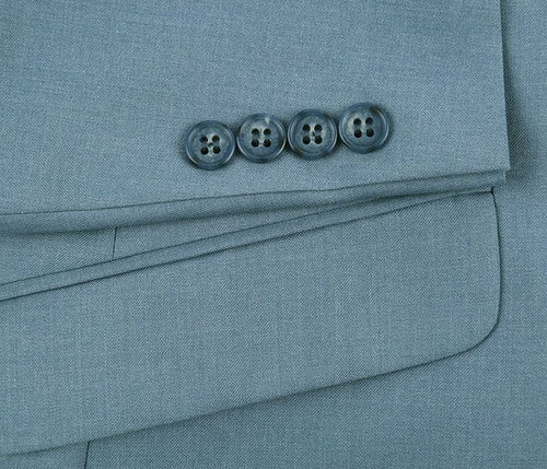 Light Blue 2 Piece Suit Notch Lapel Slim Fit