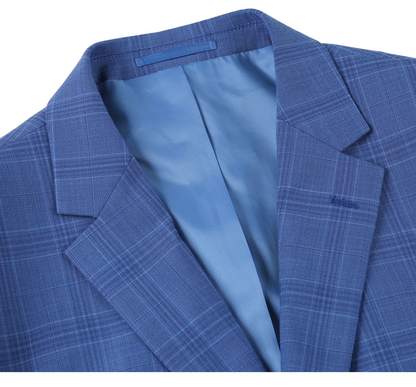 293-10 Men's 2-Piece Slim Fit Windowpane Check Dress Stretch Suit