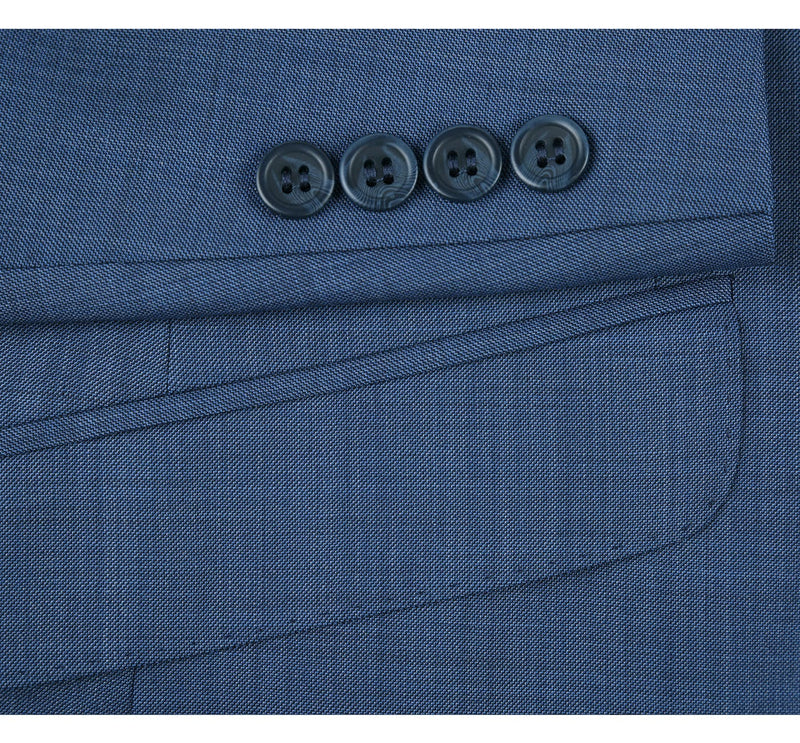 557-1 Men's 2-Piece Slim Fit Single Breasted Wool Suit